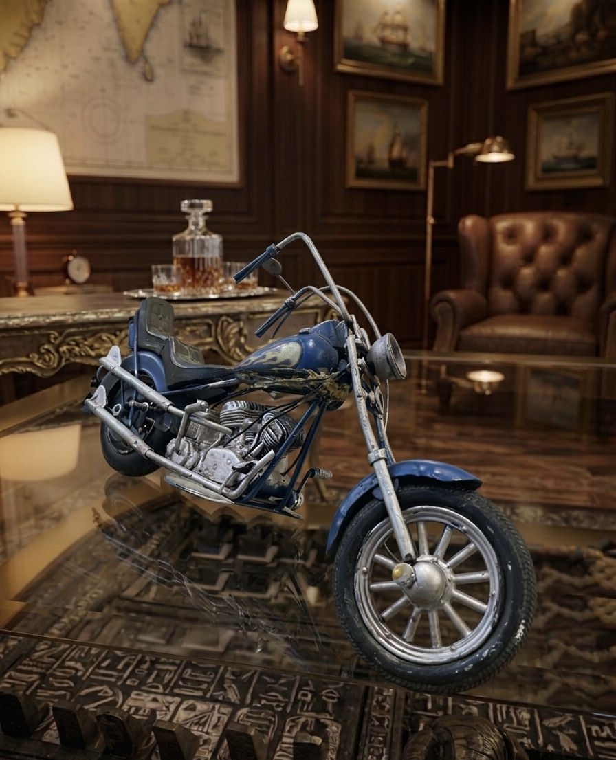 Klasik mavi  motor